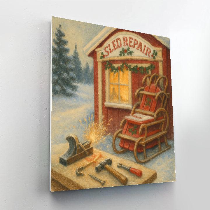 Little Red Sled Shop painting number kit
