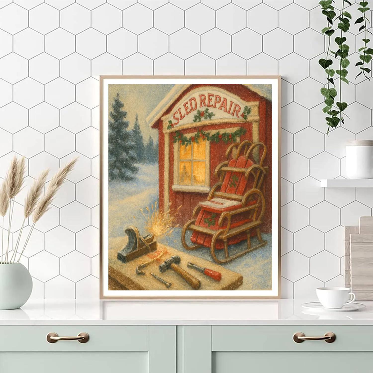 Little Red Sled Shop painting number kit