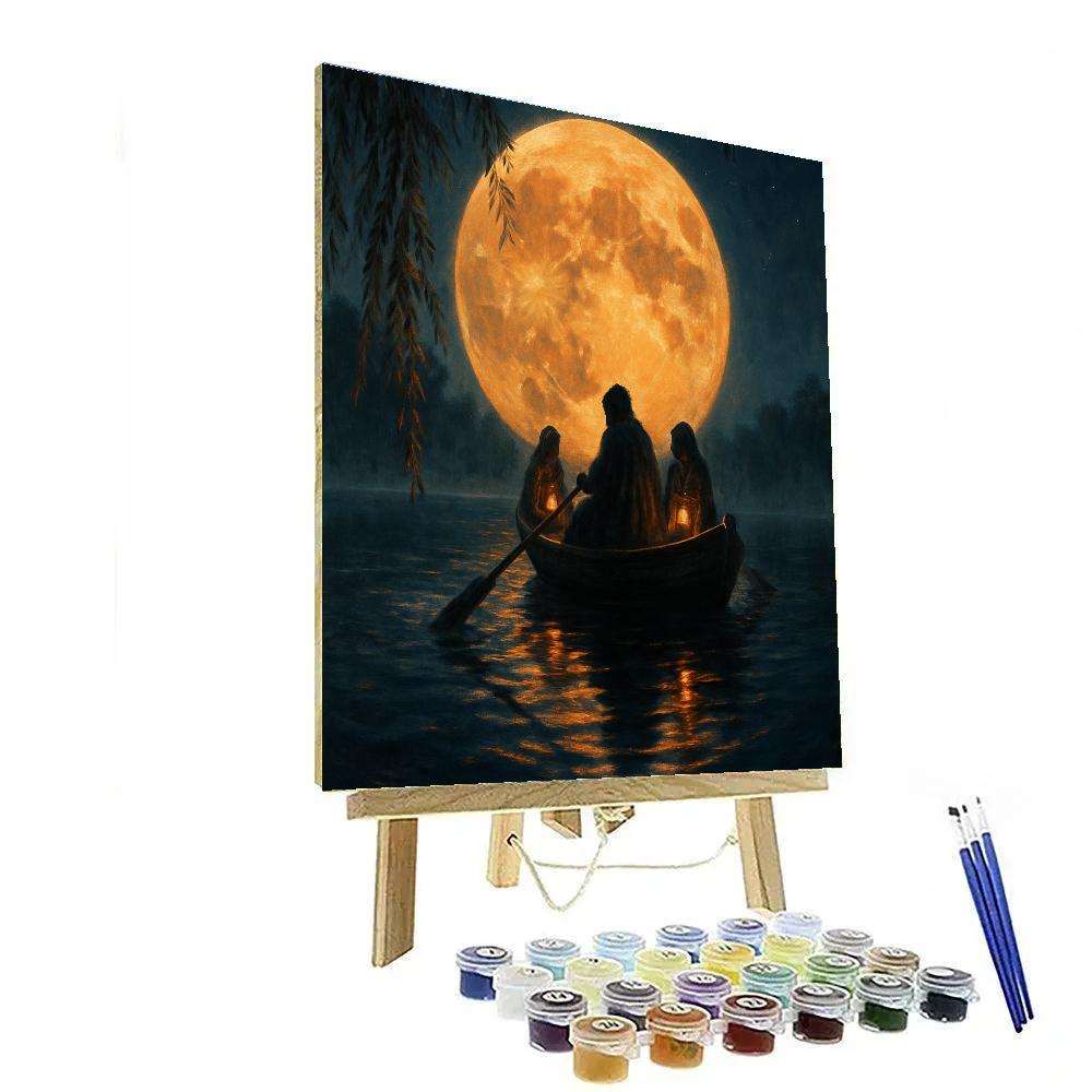 The Harvest Moon Ferry painting number kit