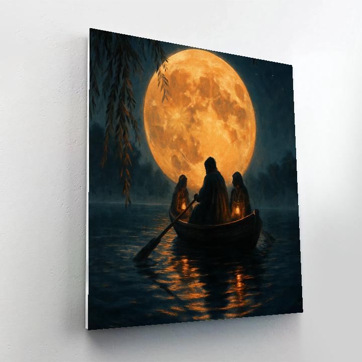The Harvest Moon Ferry painting number kit
