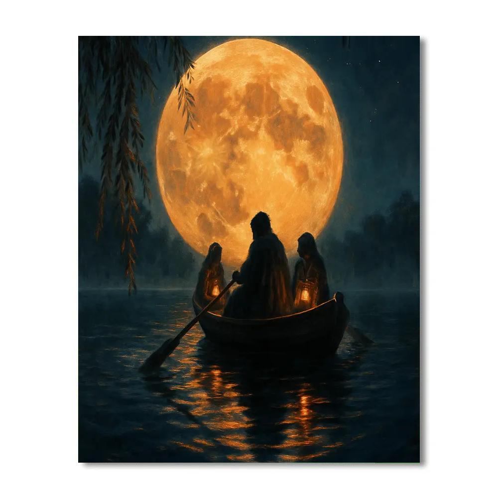 The Harvest Moon Ferry painting number kit