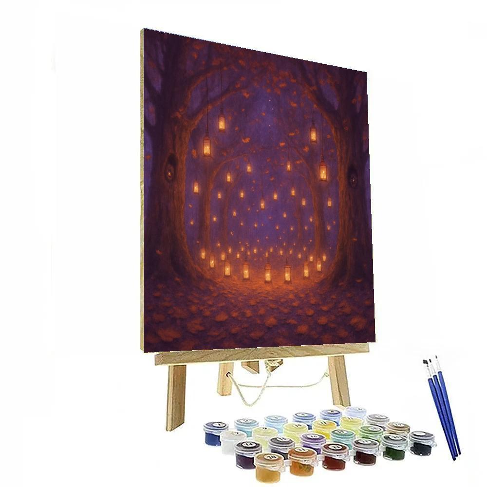 Lantern Tree Circle Paint by numbers kits