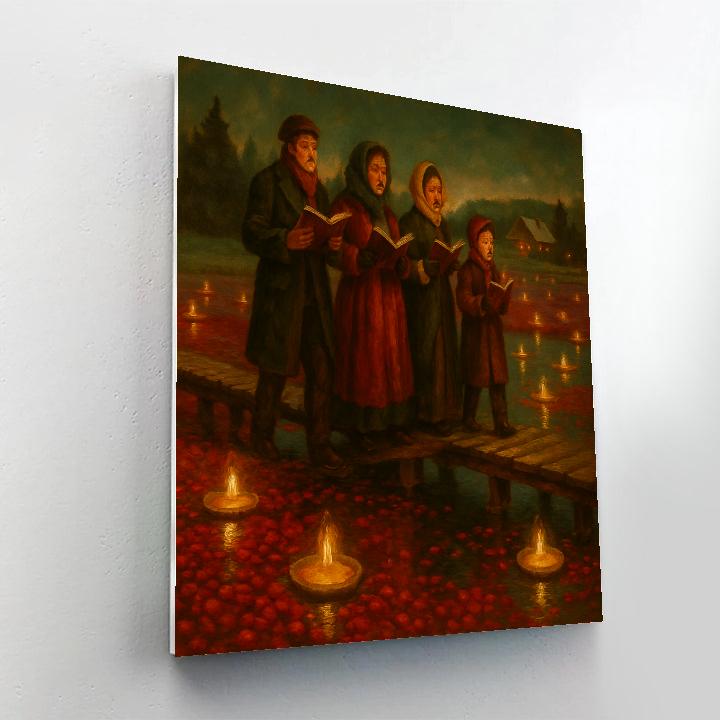 Cranberry Bog Carolers paint by color