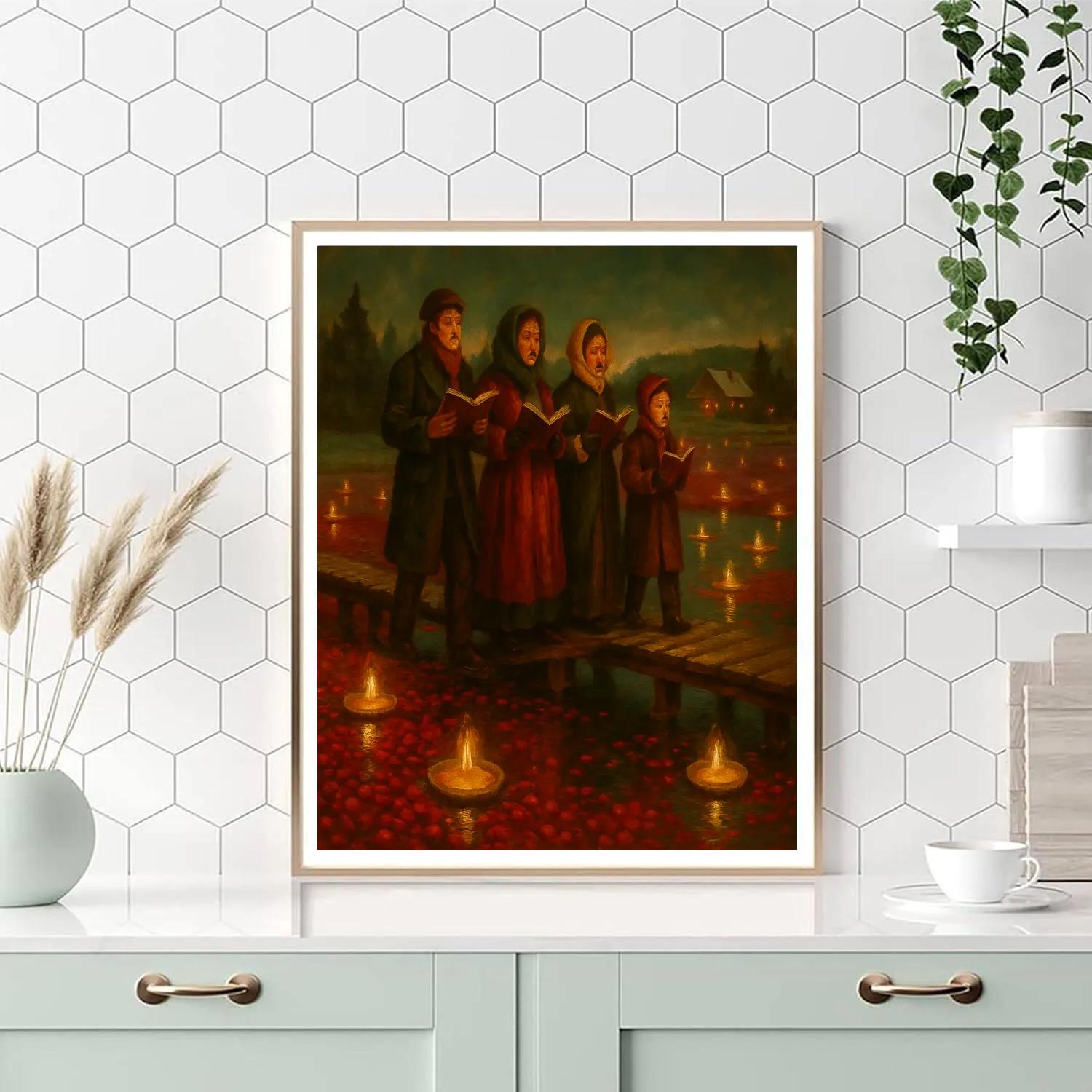 Cranberry Bog Carolers paint by color