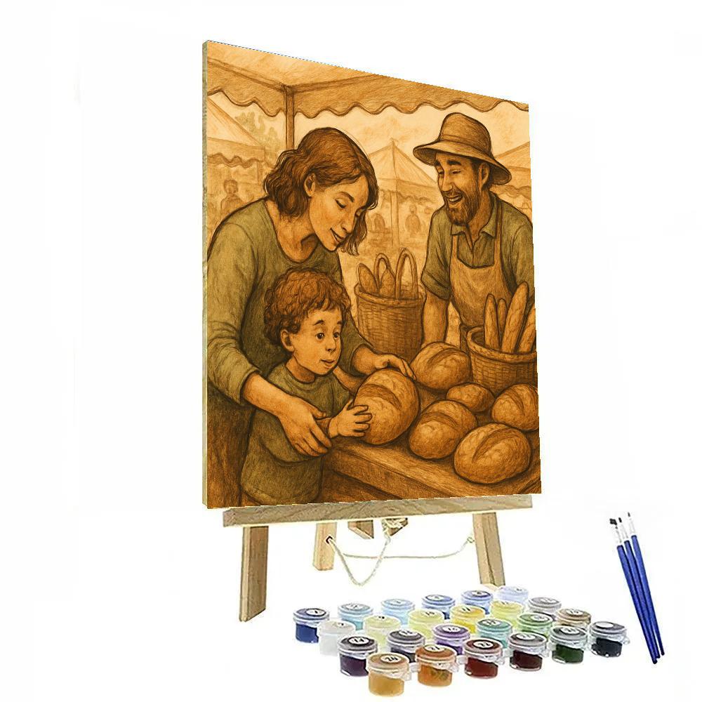 Farmer Market Bread Lesson paint by number