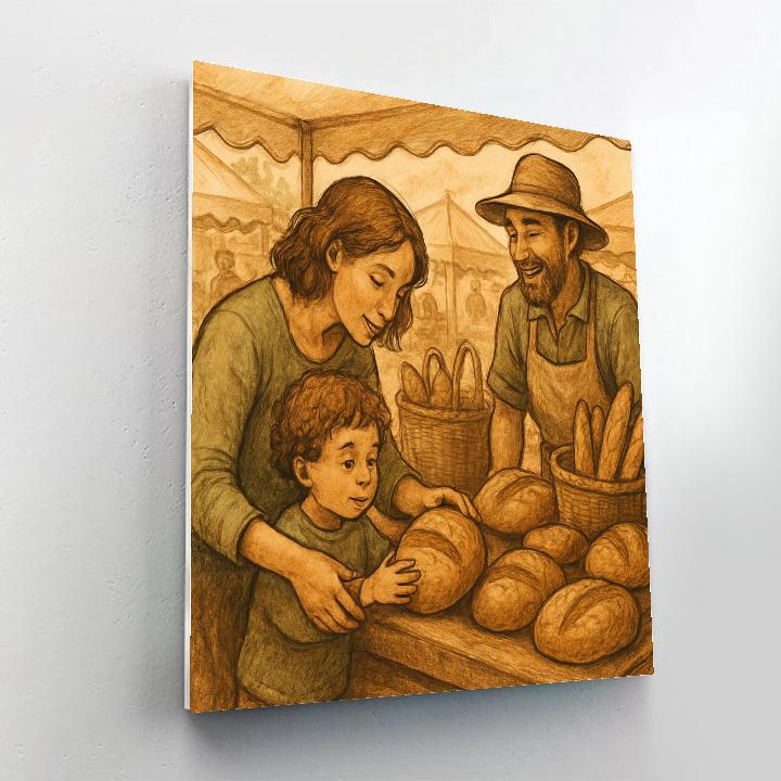 Farmer Market Bread Lesson paint by number