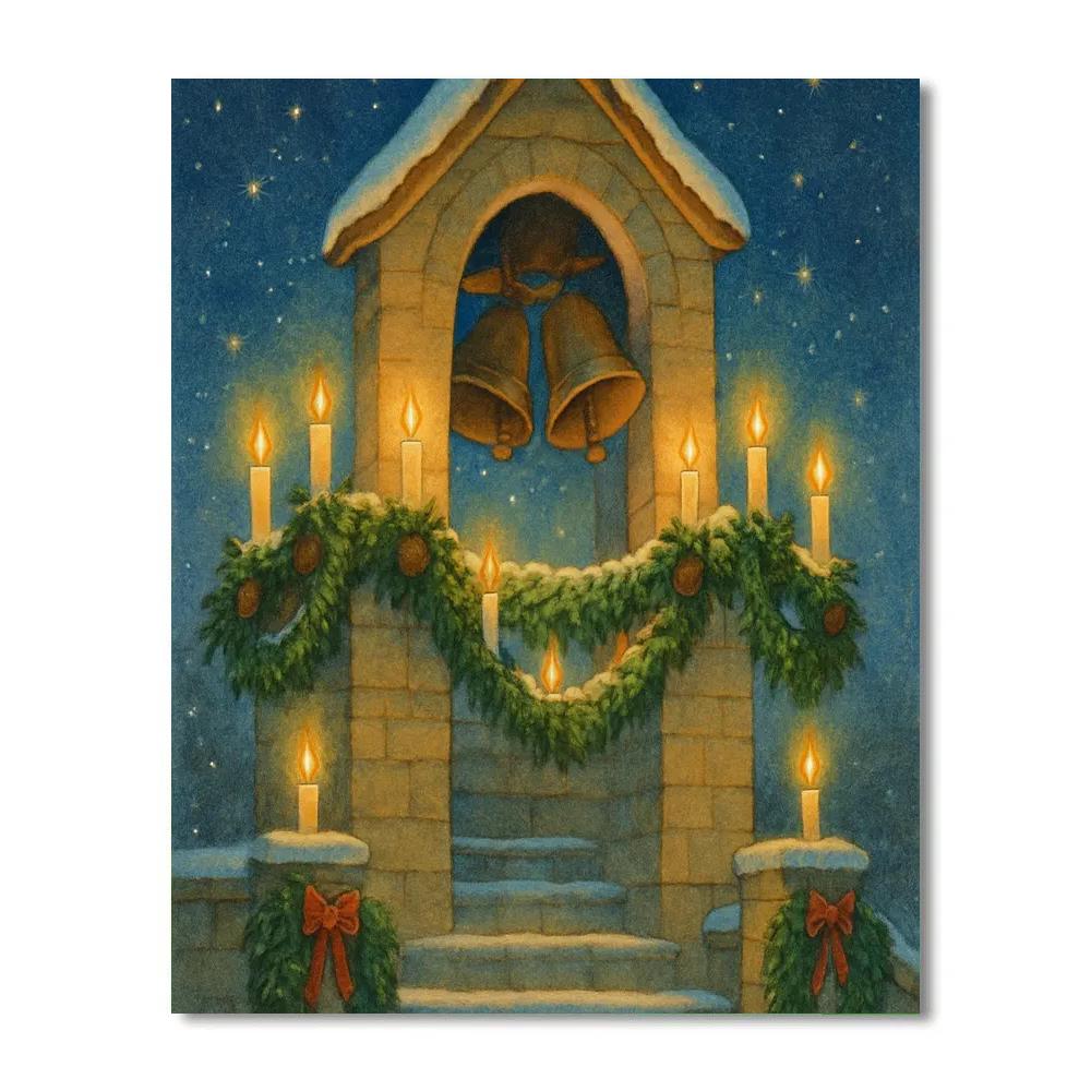 Candlelit Bell Tower paint by number