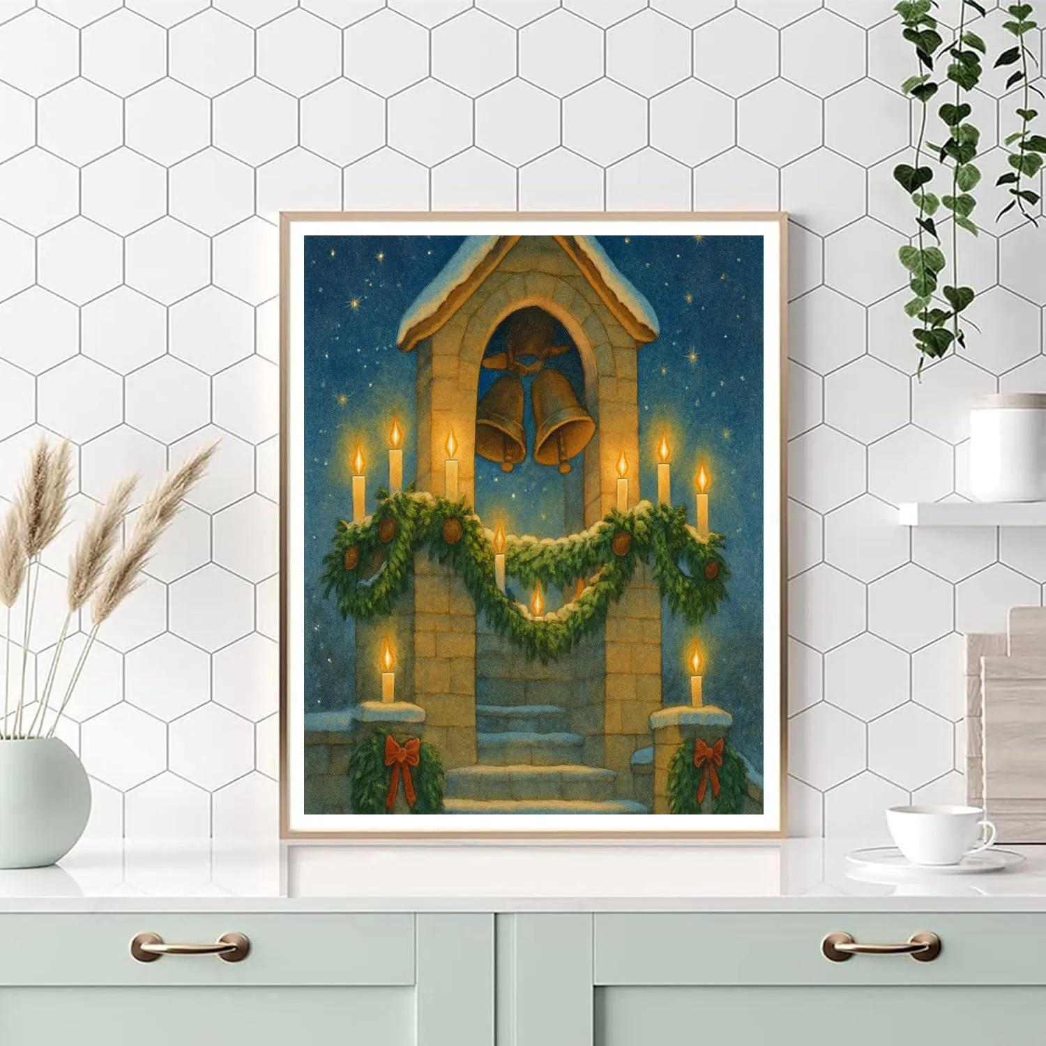 Candlelit Bell Tower paint by number