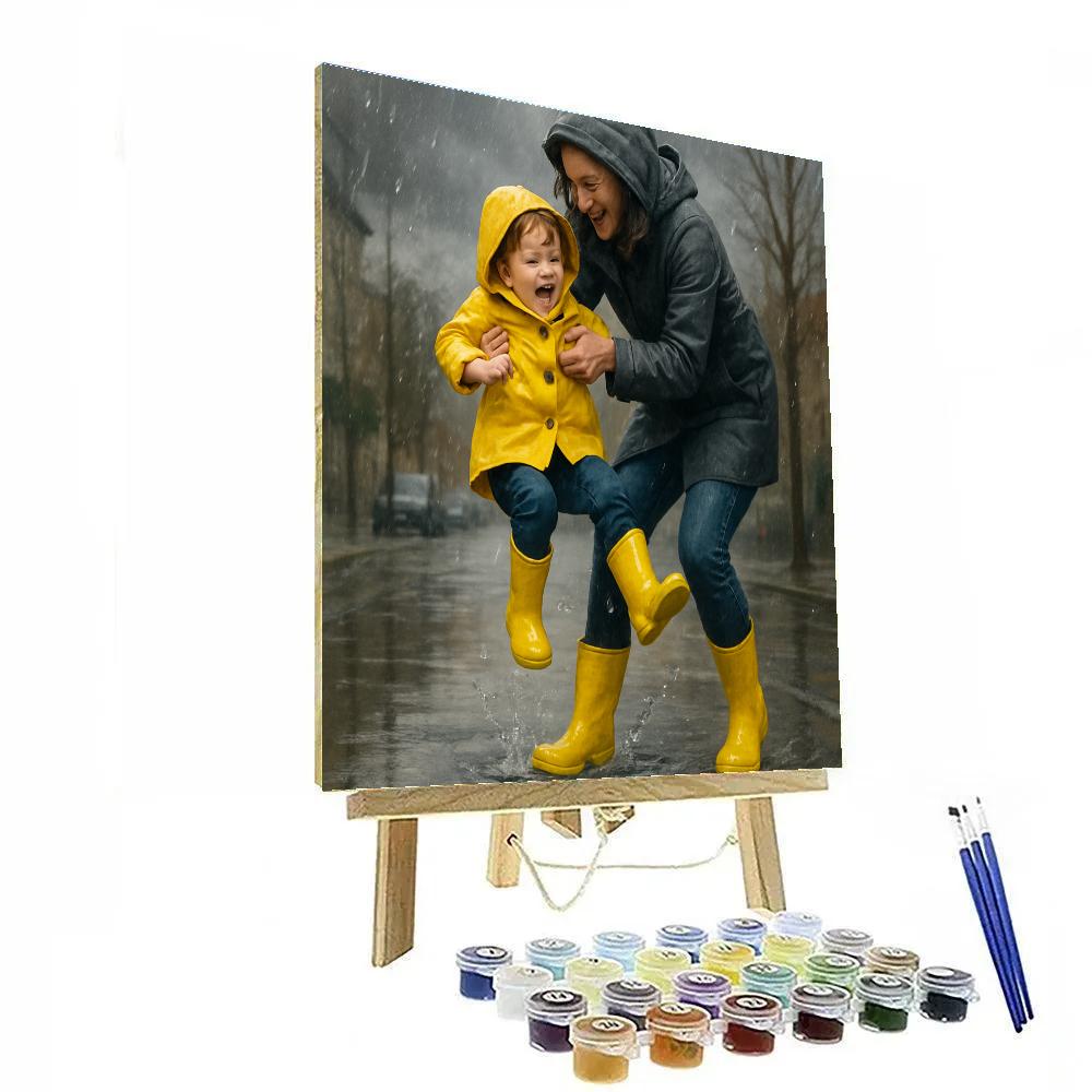 Puddle Splashing Giggle Numbered painting kits