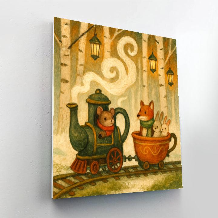 Forest Lantern Tea Train Paint by numbers kits