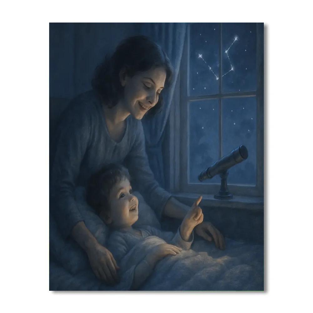 Bedtime Stargazing Window Painting by numbers kit