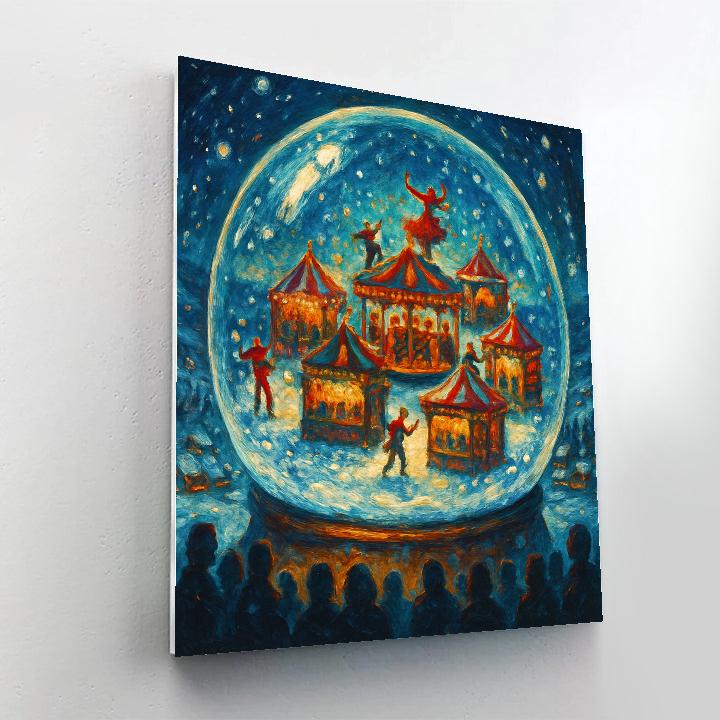 Snow Globe Hilltop Festival Number painting