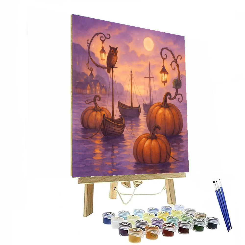 The Pumpkin Lighthouse Harbor painting number kit