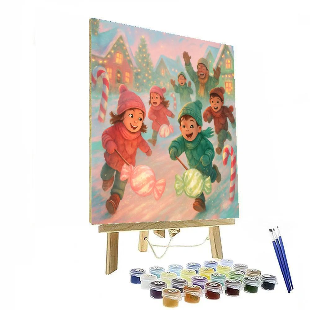 Candy Lane Lantern Race Number painting