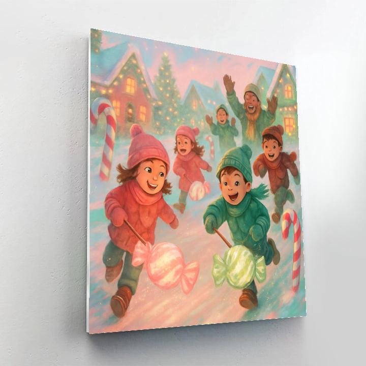 Candy Lane Lantern Race Number painting