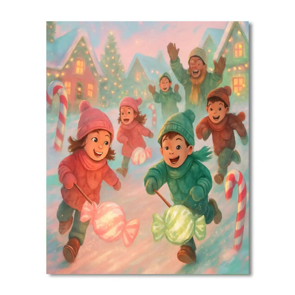 Candy Lane Lantern Race Number painting