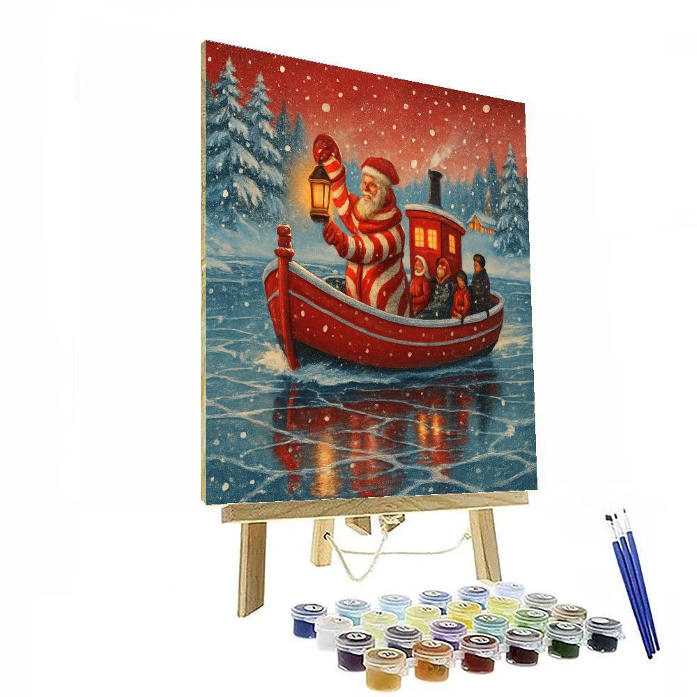 Peppermint Ferry Crossing Paint by numbers art