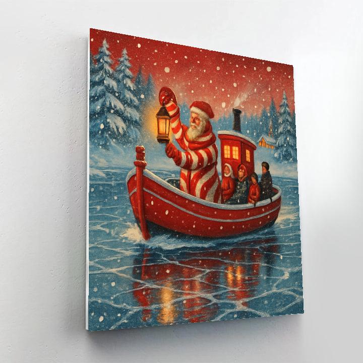 Peppermint Ferry Crossing Paint by numbers art