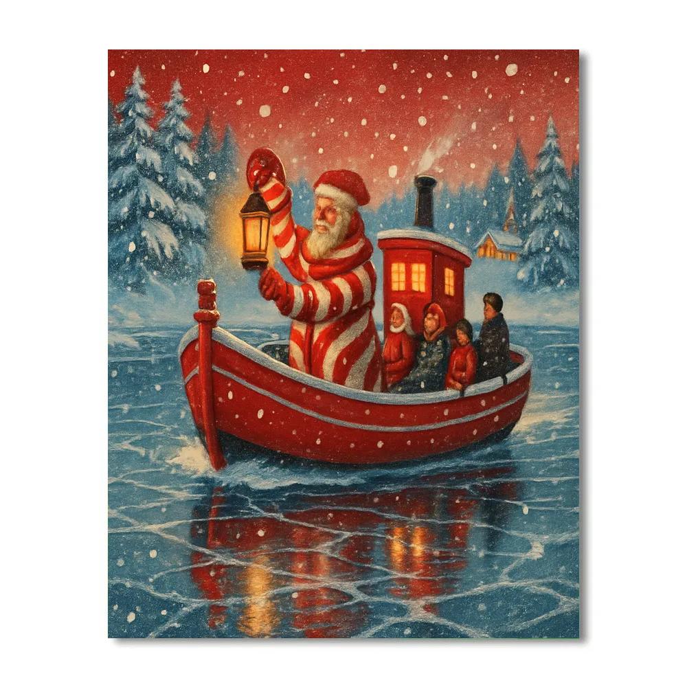 Peppermint Ferry Crossing Paint by numbers art