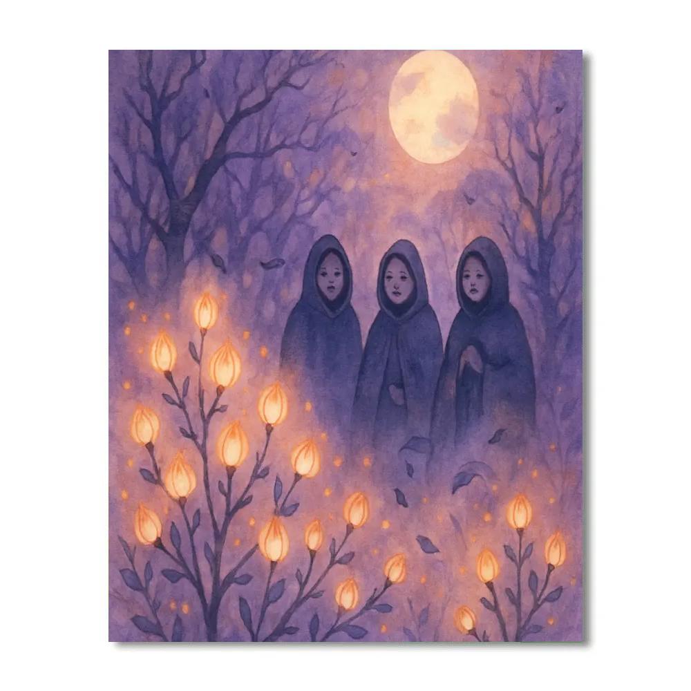 The Moonlit Thicket Choir paint by numbers