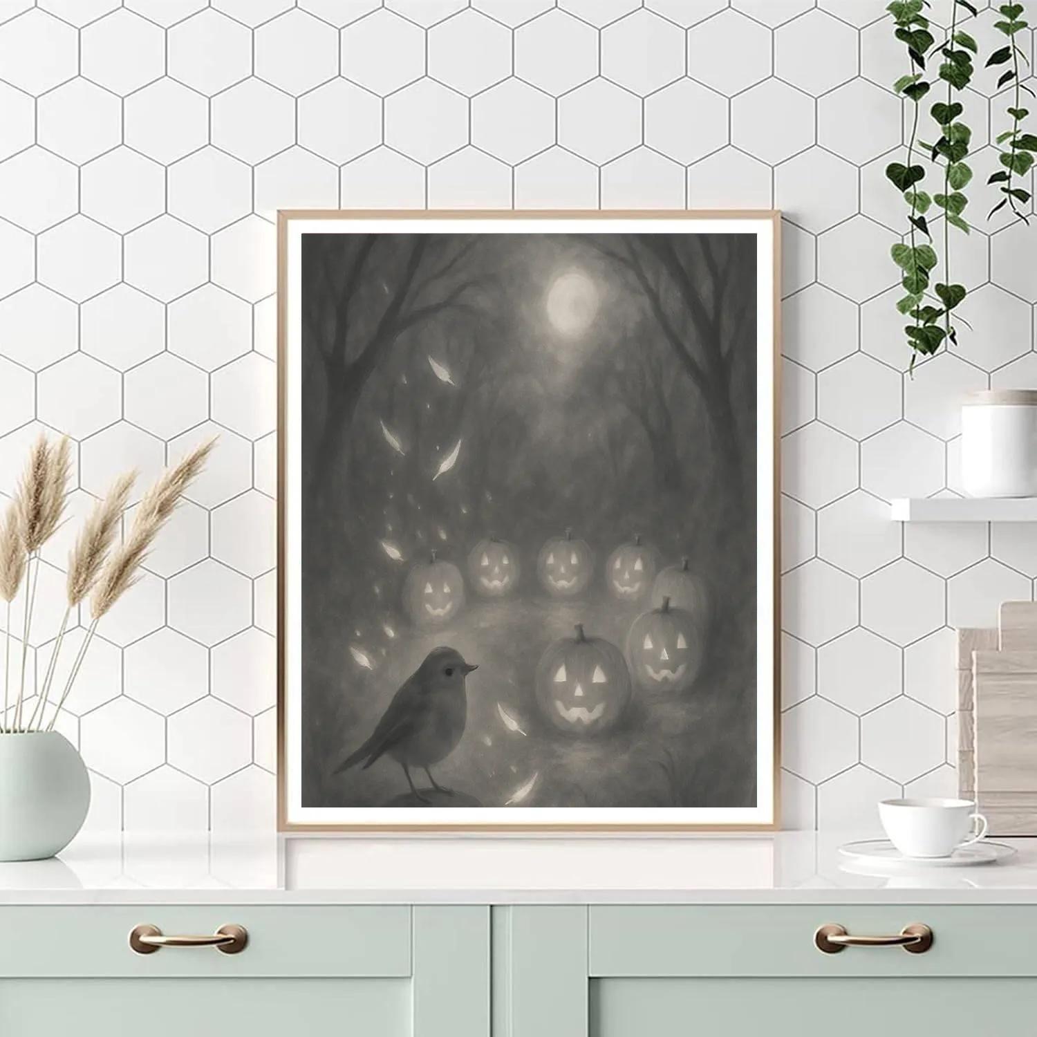 Starfall Pumpkin Hollow Paint by numbers art