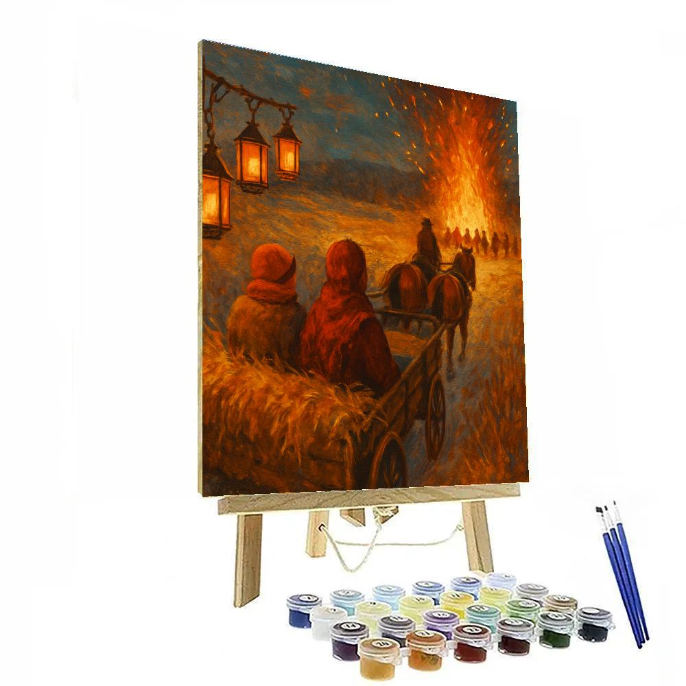 Festooned Hayride Evening Numbered painting kits