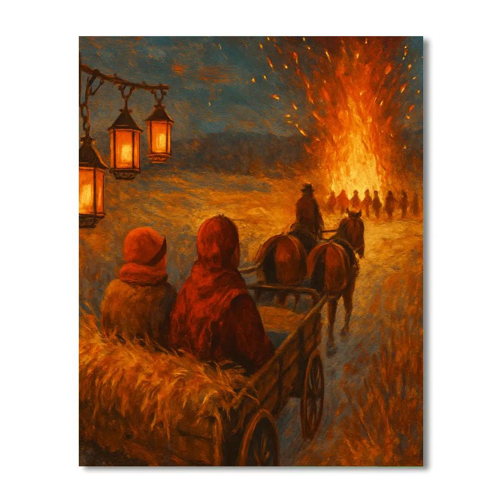 Festooned Hayride Evening Numbered painting kits