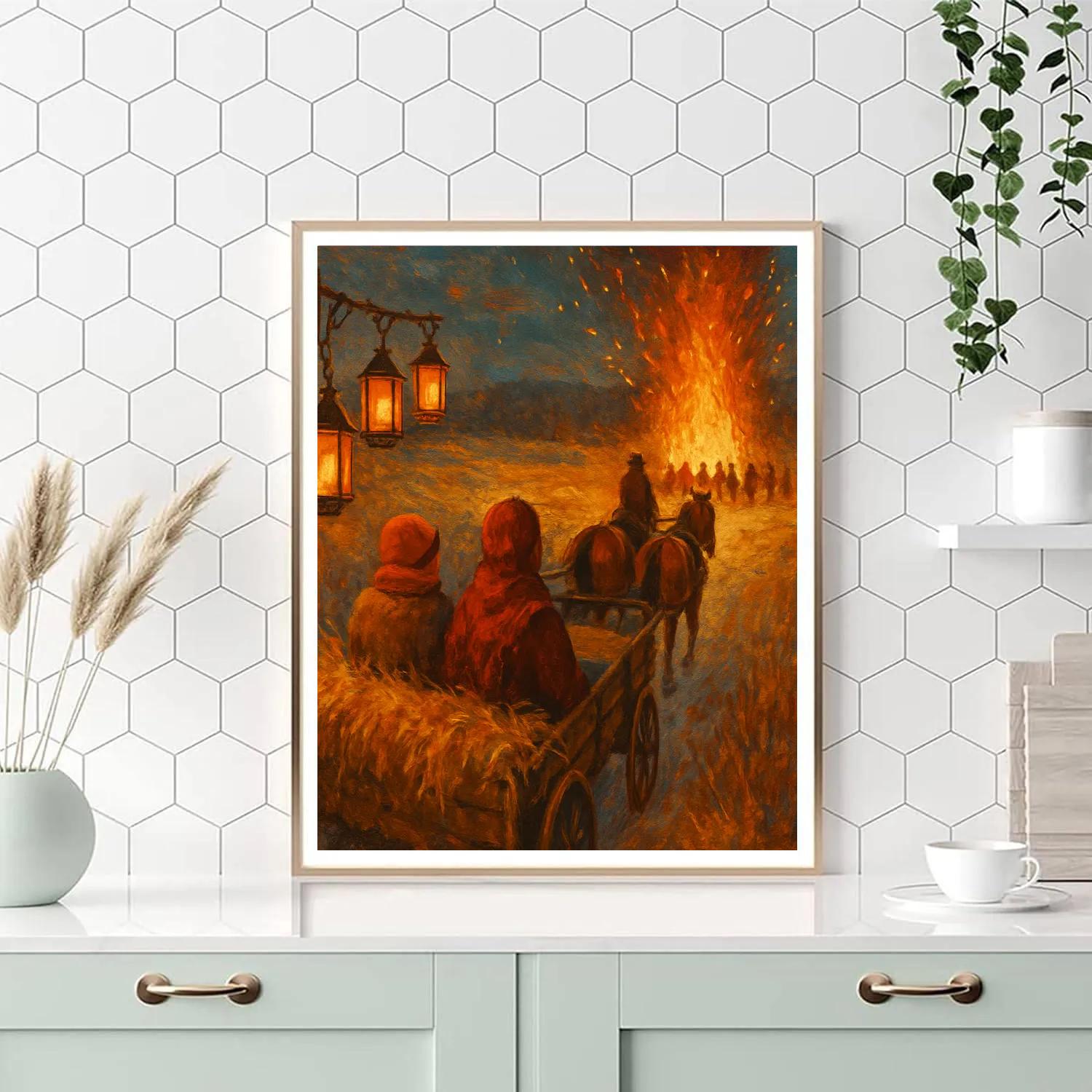 Festooned Hayride Evening Numbered painting kits