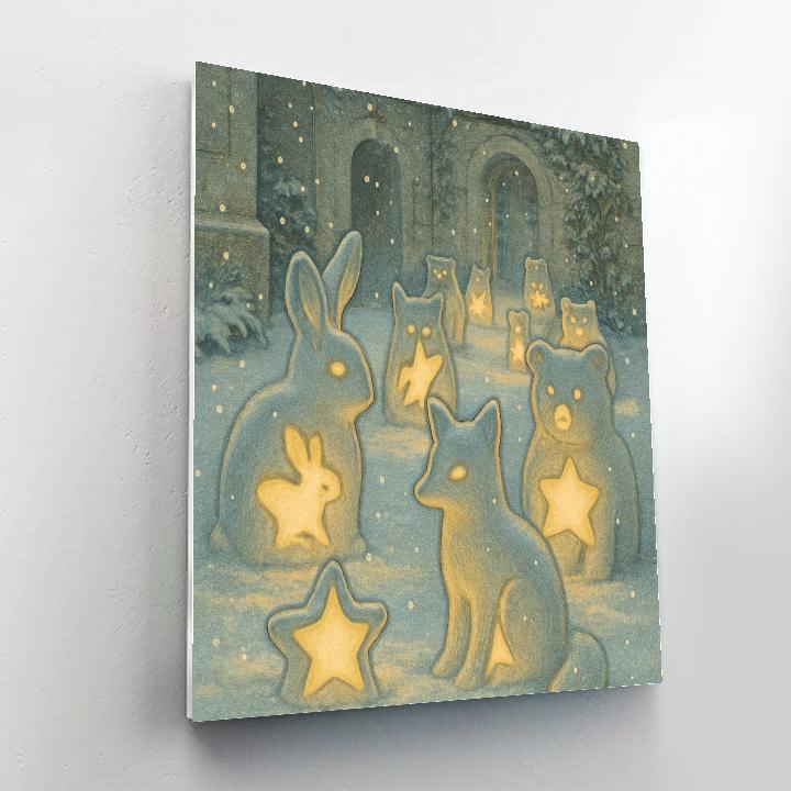 Carved Snow Lantern Courtyard painting number kit