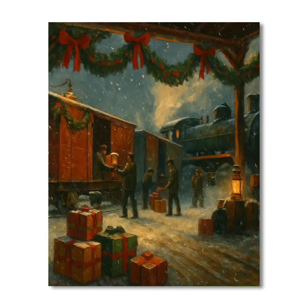 Midnight Garland Trainyard Paint by numbers art