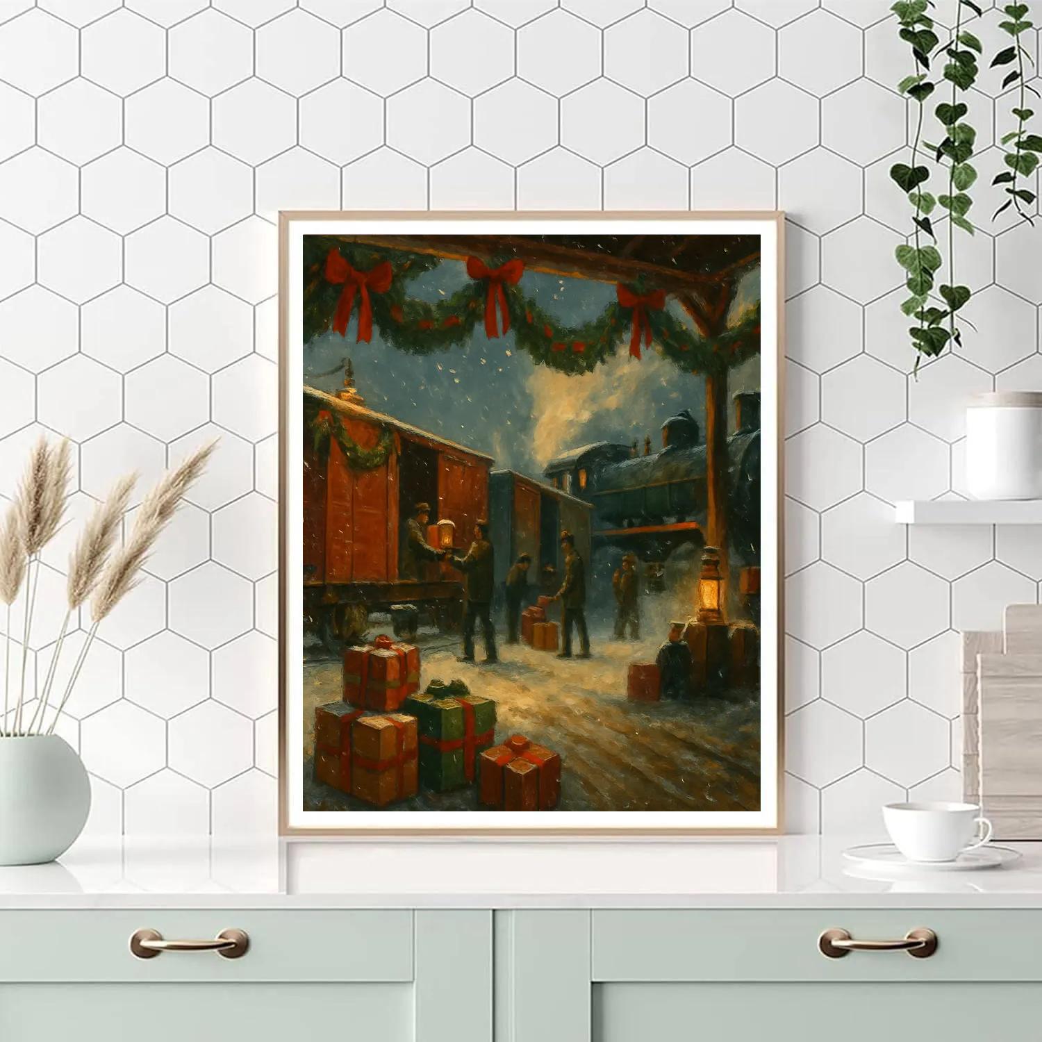 Midnight Garland Trainyard Paint by numbers art