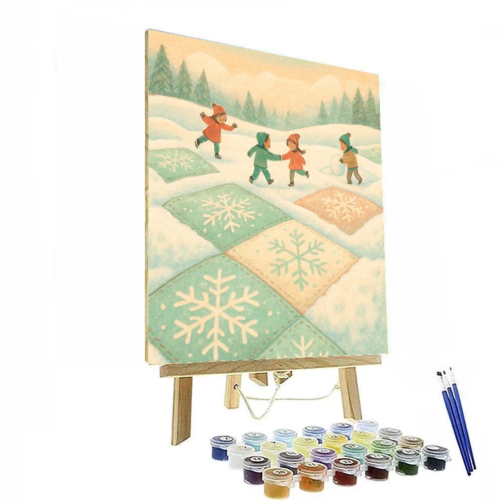 Snowflake Quilt Meadow painting number kit