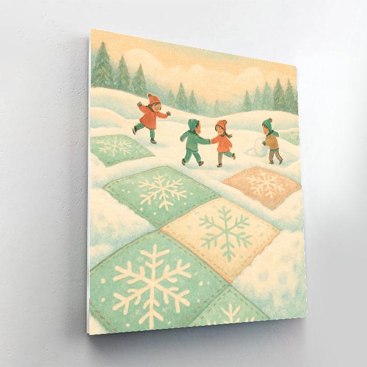 Snowflake Quilt Meadow painting number kit