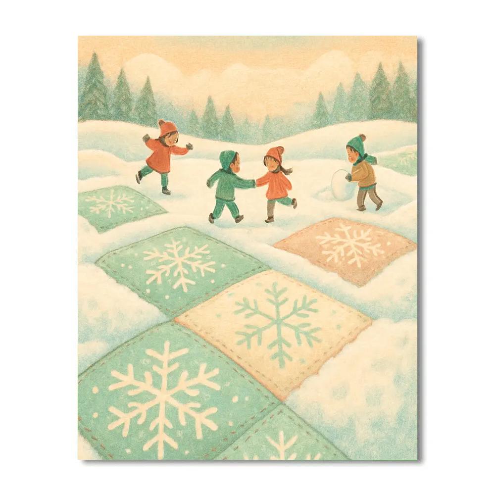 Snowflake Quilt Meadow painting number kit