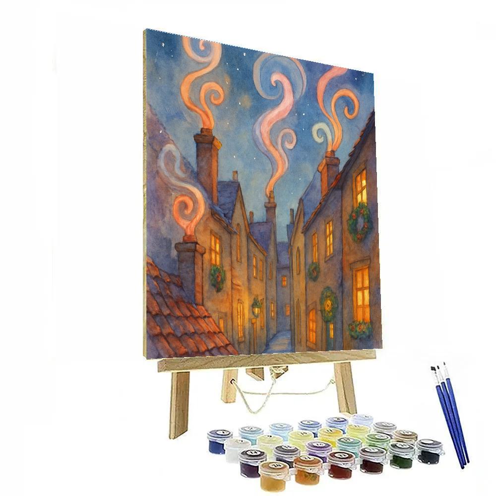 Glowing Chimney Alley Painting by numbers kit