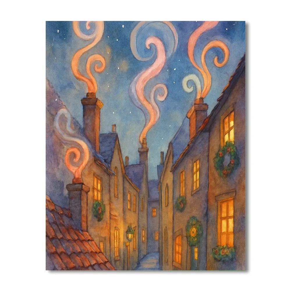 Glowing Chimney Alley Painting by numbers kit