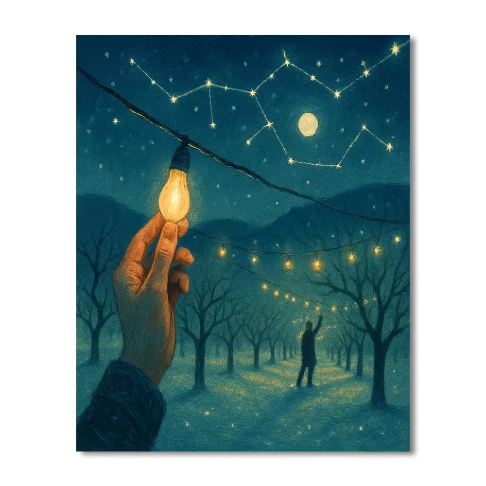 Silent Night Orchard Lights Paint by numbers kits