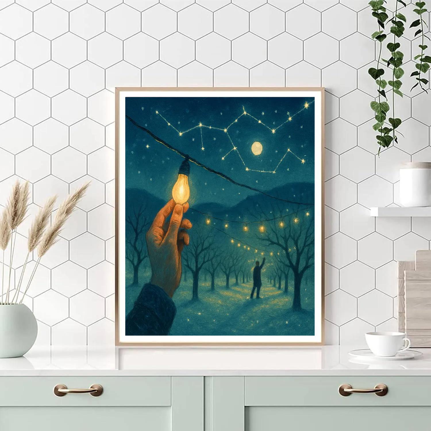 Silent Night Orchard Lights Paint by numbers kits