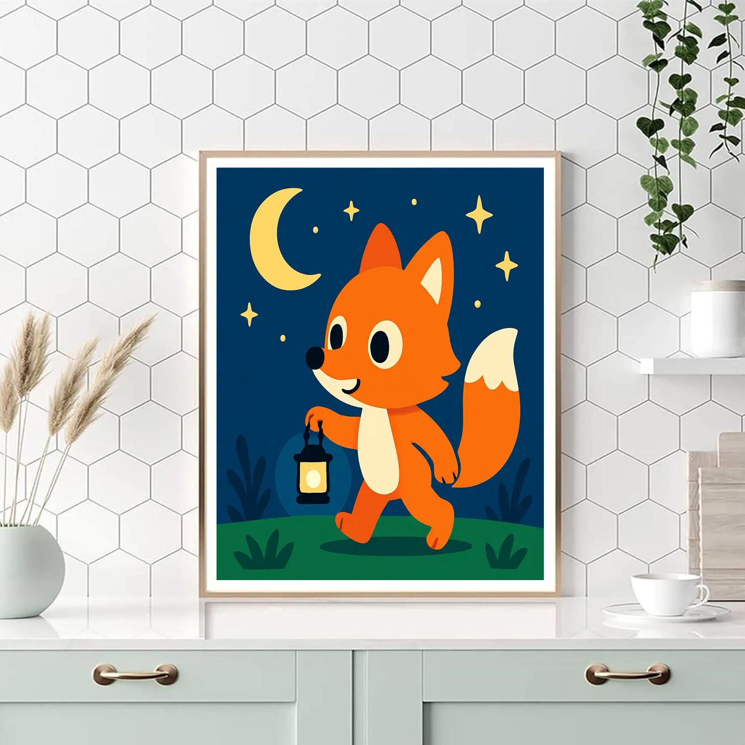 Starlight Safari Fox painting number kit