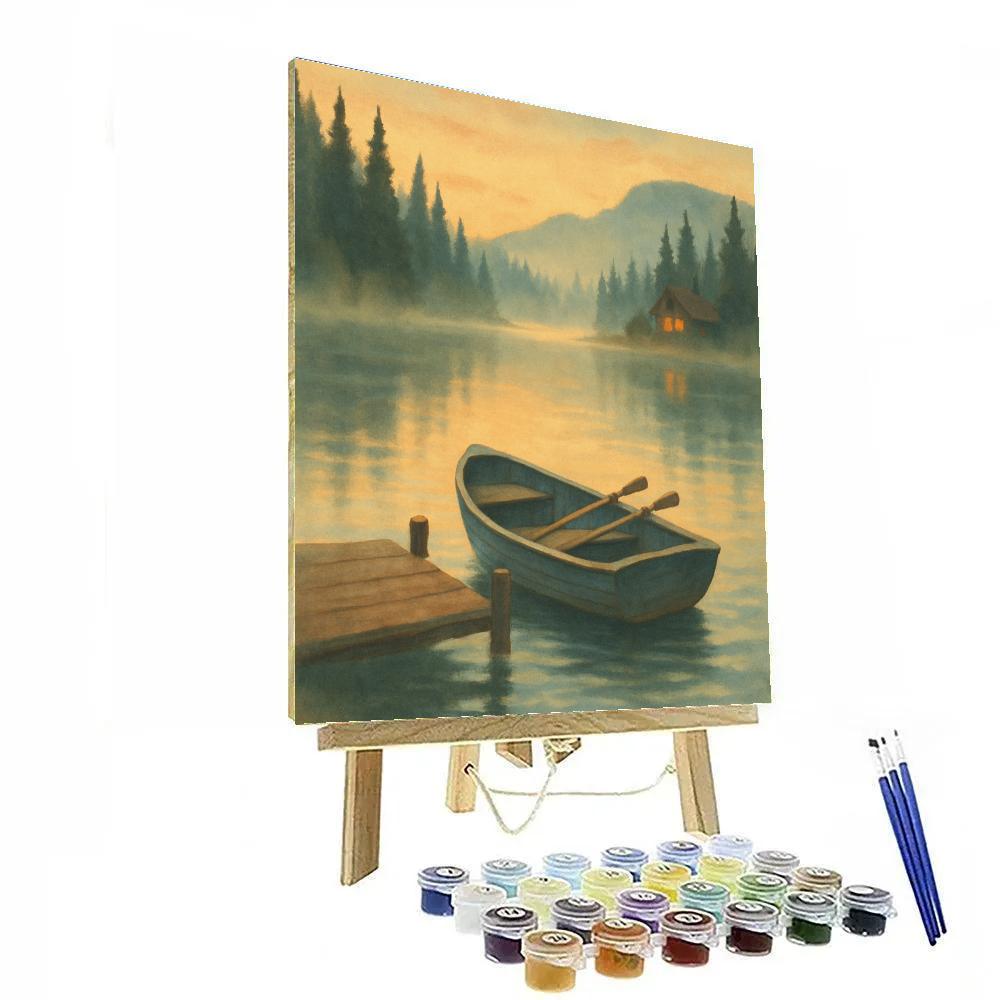 Dawn Rowboat At Glass Lake paint by numbers