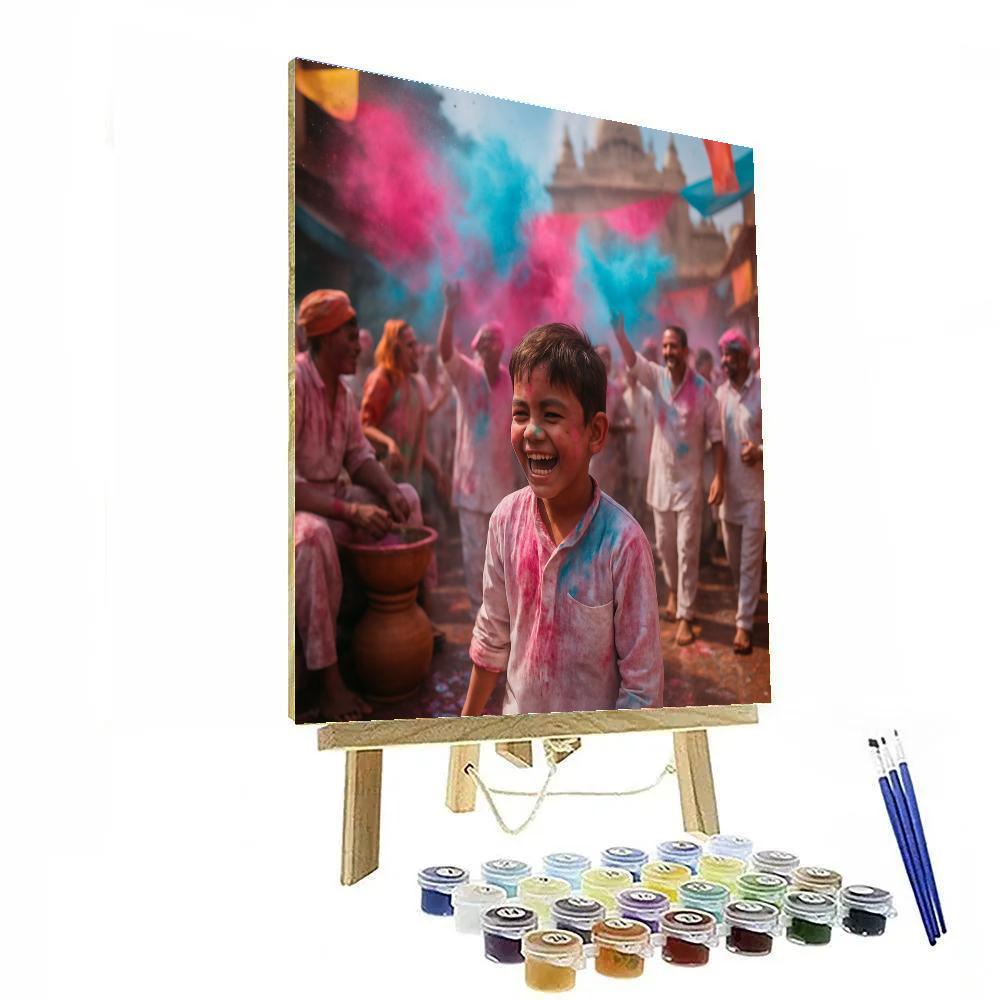 Holi Powder Street Celebration Mathura Paint by numbers kits