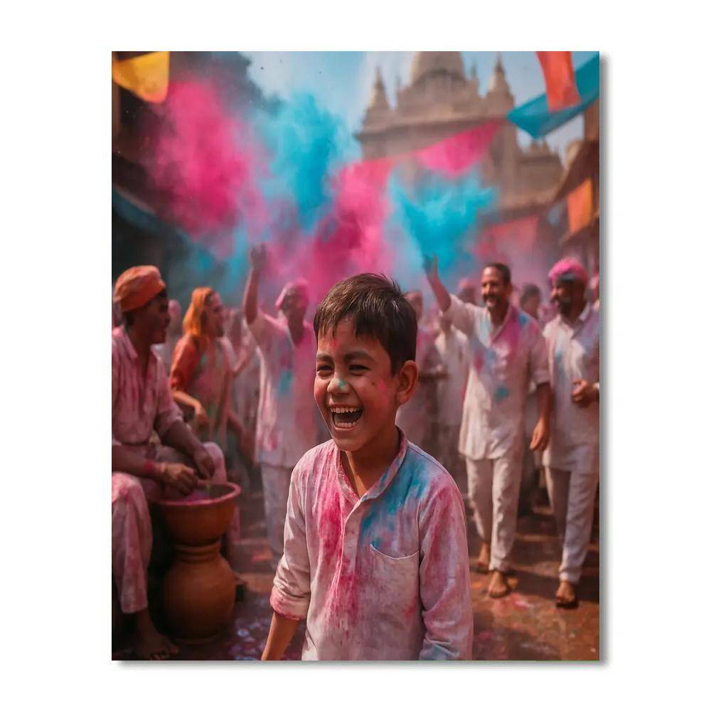 Holi Powder Street Celebration Mathura Paint by numbers kits