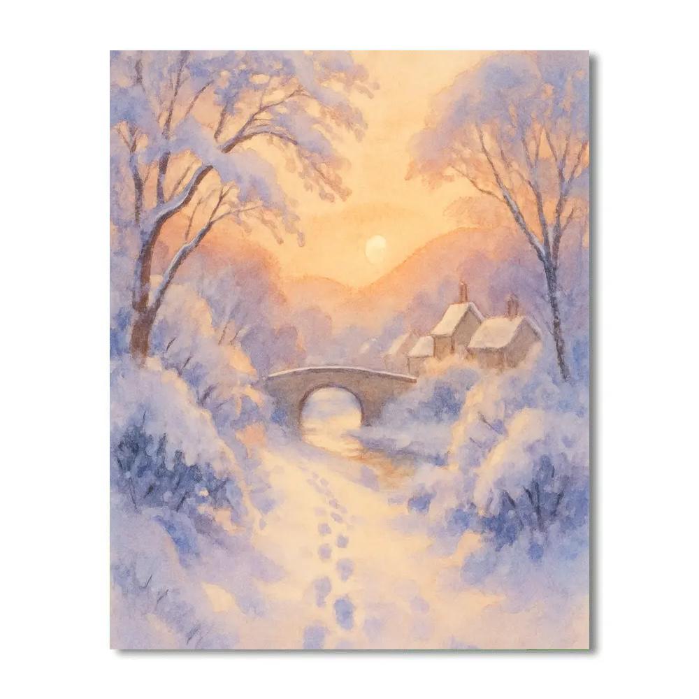 Sunrise Over Frosted Hollow paint by number