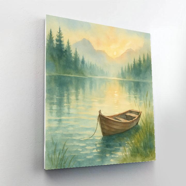 Mist Over Moonlit Lake DIY paint by numbers