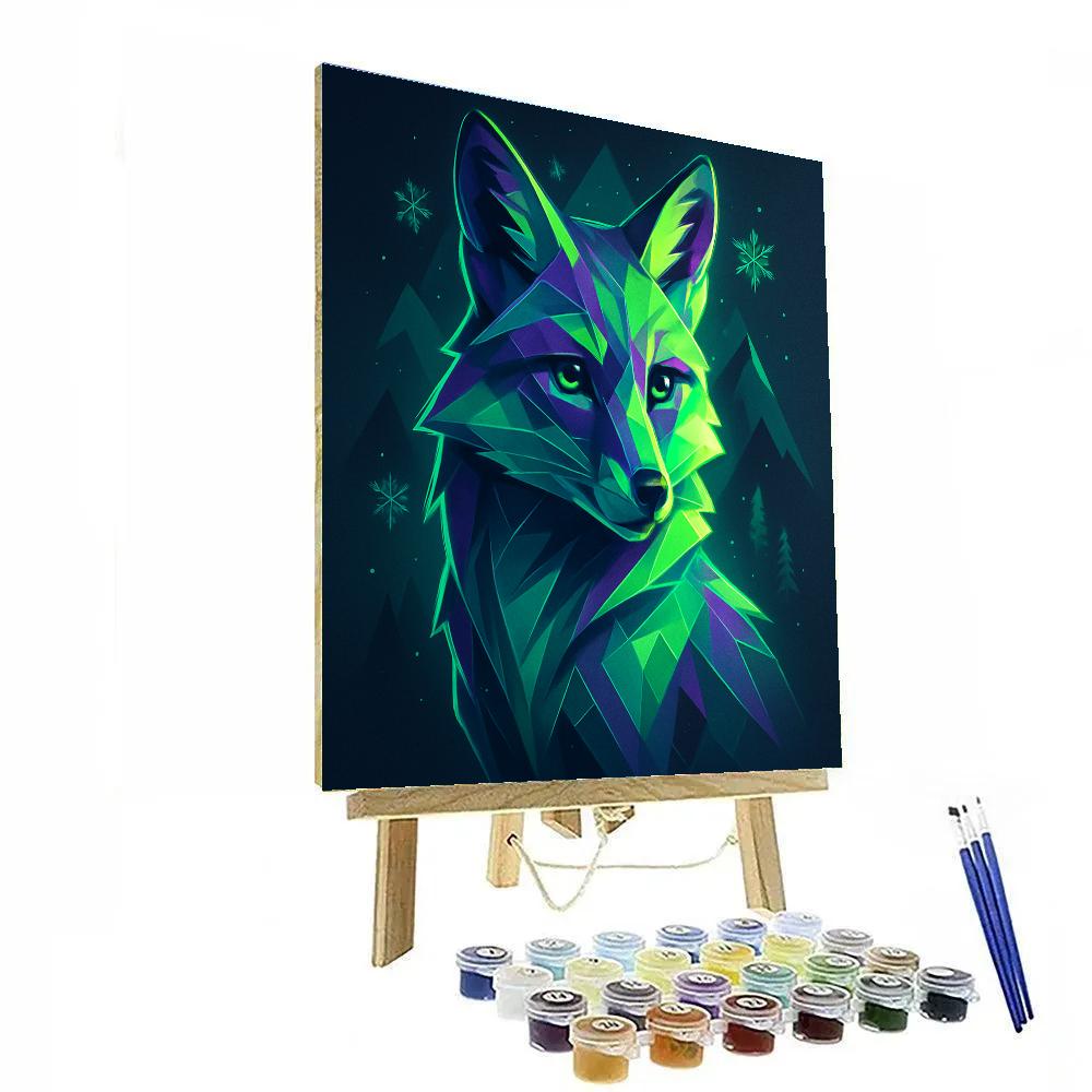 Geometric Arctic Fox DIY paint by numbers