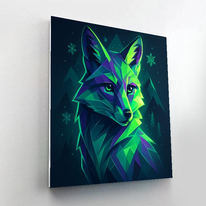 Geometric Arctic Fox DIY paint by numbers