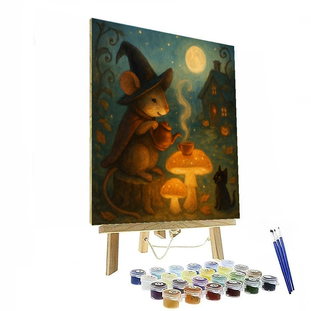 Midnight Mushroom Tea paint by number