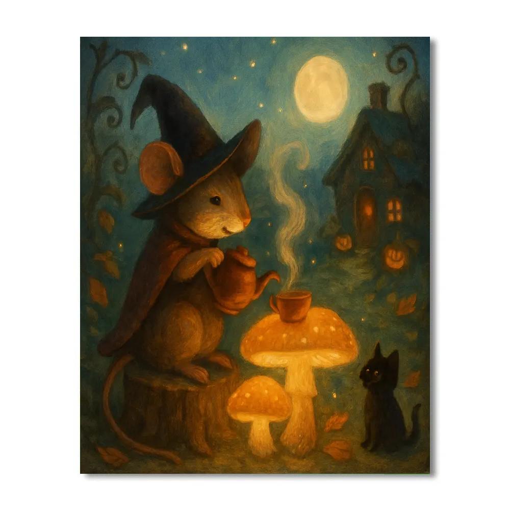 Midnight Mushroom Tea paint by number