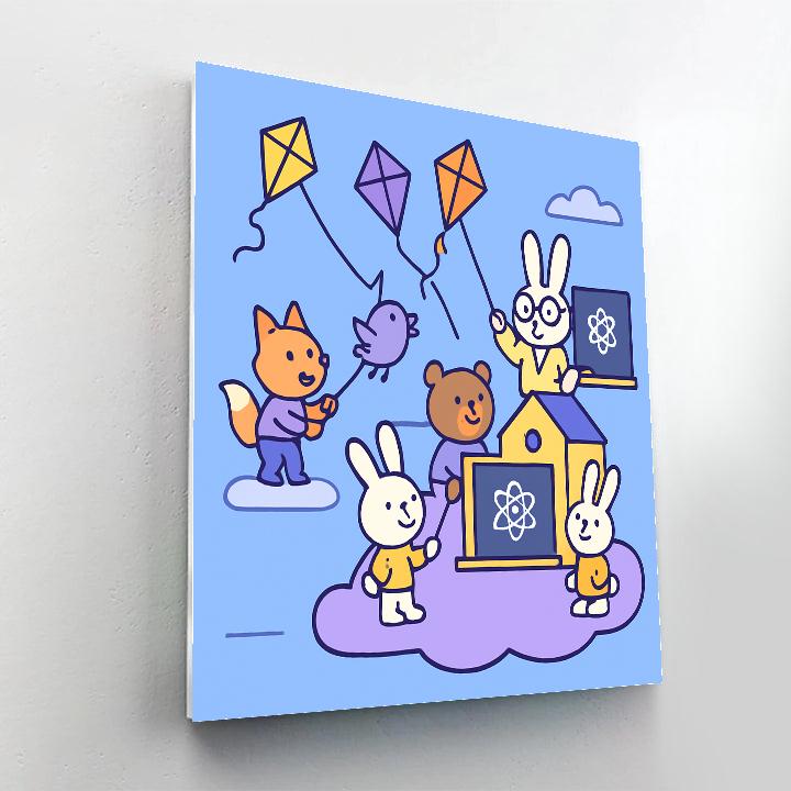 Cloud City Kite Classroom DIY paint by numbers