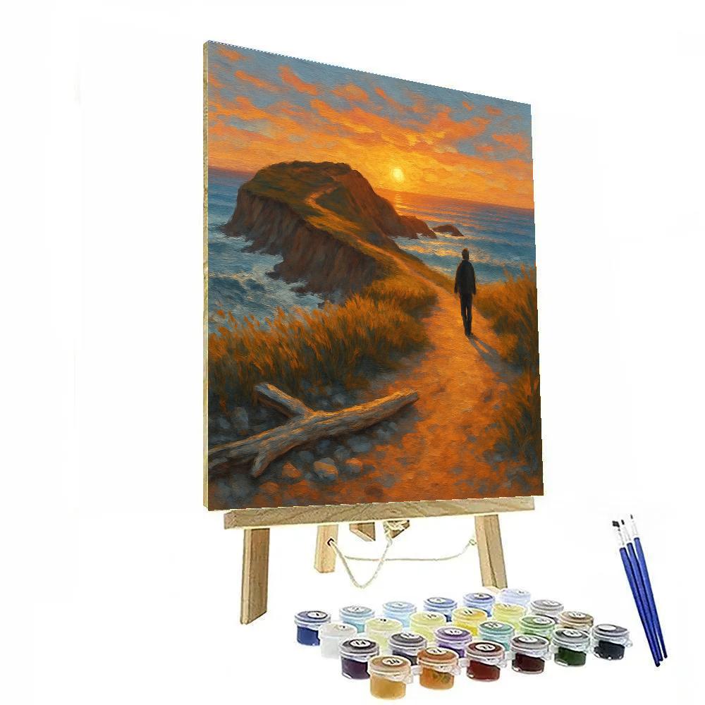 Sunset Coastal Promenade Paint by numbers art
